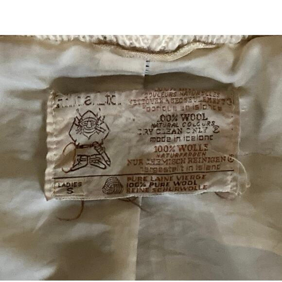 Vtg Hilda Ltd Wool Icelandic Zip Hooded Sweater Jacket Tie Belt Women's S - Picture 5 of 16